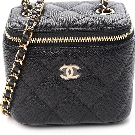 chanel caviar mini vanity|CHANEL Caviar Vanity Cosmetic Case Black .